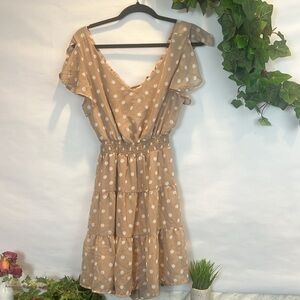 Emerald Sundae Polka Dot Mini Ruffled Dress